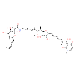 ChemSpider 2D Image | (2S)-N-[(2E,4E,6S,7R)-7-{(2R,3S,4R,5R)-3,4-Dihydroxy-5-[(1E,3E,5E,7E)-7-hydroxy-6-methyl-7-(1-methyl-2,4-dioxo-1,4-dihydro-3(2H)-pyridinylidene)-1,3,5-heptatrien-1-yl]tetrahydro-2-furanyl}-6-methoxy-5
-methyl-2,4-octadien-1-yl]-2-{(2R,3R,4R,6S)-2,3,4-trihydroxy-5,5-dimethyl-6-[(1E,3Z)-1,3-pentadien-1-yl]tetrahydro-2H-pyran-2-yl}butanamide (non-preferred name) | C44H62N2O12