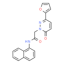 ChemSpider 2D Image | 2-[3-(2-Furyl)-6-oxo-1(6H)-pyridazinyl]-N-(1-naphthyl)acetamide | C20H15N3O3