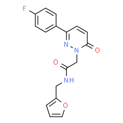 ChemSpider 2D Image | 2-[3-(4-Fluorophenyl)-6-oxo-1(6H)-pyridazinyl]-N-(2-furylmethyl)acetamide | C17H14FN3O3