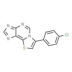 ChemSpider 2D Image | 7-(4-Chloro-phenyl)-thiazolo[2,3-i]purine | C13H7ClN4S