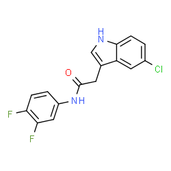 ChemSpider 2D Image | 2-(5-Chloro-1H-indol-3-yl)-N-(3,4-difluorophenyl)acetamide | C16H11ClF2N2O