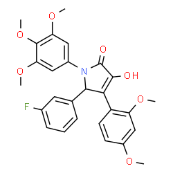 ChemSpider 2D Image | 4-(2,4-Dimethoxyphenyl)-5-(3-fluorophenyl)-3-hydroxy-1-(3,4,5-trimethoxyphenyl)-1,5-dihydro-2H-pyrrol-2-one | C27H26FNO7