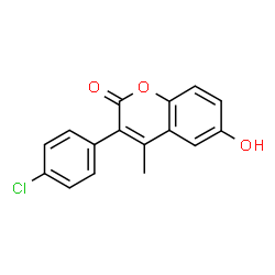 ChemSpider 2D Image | 3-(4-Chlorophenyl)-6-hydroxy-4-methyl-2H-chromen-2-one | C16H11ClO3