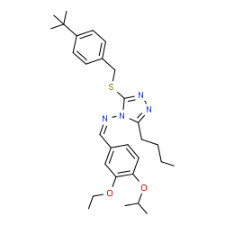 ChemSpider 2D Image | (Z)-N-(3-Butyl-5-{[4-(2-methyl-2-propanyl)benzyl]sulfanyl}-4H-1,2,4-triazol-4-yl)-1-(3-ethoxy-4-isopropoxyphenyl)methanimine | C29H40N4O2S