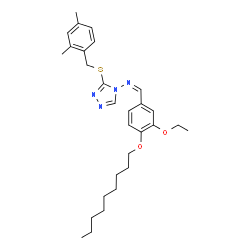 ChemSpider 2D Image | (Z)-N-{3-[(2,4-Dimethylbenzyl)sulfanyl]-4H-1,2,4-triazol-4-yl}-1-[3-ethoxy-4-(nonyloxy)phenyl]methanimine | C29H40N4O2S