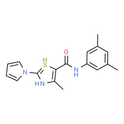 ChemSpider 2D Image | N-(3,5-dimethylphenyl)-4-methyl-2-pyrrol-1-yl-3H-thiazole-5-carboxamide | C17H18N3OS