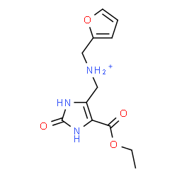 ChemSpider 2D Image | [5-(Ethoxycarbonyl)-2-oxo-2,3-dihydro-1H-imidazol-4-yl]-N-(2-furylmethyl)methanaminium | C12H16N3O4