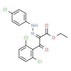 ChemSpider 2D Image | Ethyl (2Z)-2-[(4-chlorophenyl)hydrazono]-3-(2,6-dichlorophenyl)-3-oxopropionate | C17H13Cl3N2O3