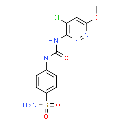 ChemSpider 2D Image | 4-{[(4-Chloro-6-methoxy-3-pyridazinyl)carbamoyl]amino}benzenesulfonamide | C12H12ClN5O4S