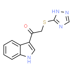 ChemSpider 2D Image | ethanone, 1-(1H-indol-3-yl)-2-(4H-1,2,4-triazol-3-ylthio)- | C12H10N4OS
