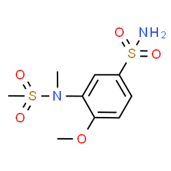 ChemSpider 2D Image | 4-Methoxy-3-[methyl(methylsulfonyl)amino]benzenesulfonamide | C9H14N2O5S2
