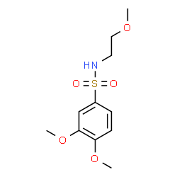 ChemSpider 2D Image | 3,4-Dimethoxy-N-(2-methoxyethyl)benzenesulfonamide | C11H17NO5S