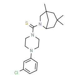 ChemSpider 2D Image | [4-(3-Chlorophenyl)-1-piperazinyl](1,3,3-trimethyl-6-azabicyclo[3.2.1]oct-6-yl)methanethione | C21H30ClN3S