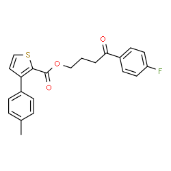 ChemSpider 2D Image | 4-(4-Fluorophenyl)-4-oxobutyl 3-(4-methylphenyl)-2-thiophenecarboxylate | C22H19FO3S