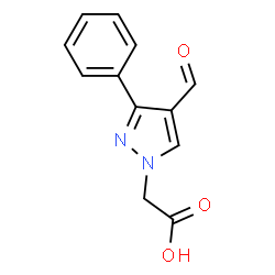 ChemSpider 2D Image | (4-Formyl-3-phenylpyrazol-1-yl)acetic acid | C12H10N2O3