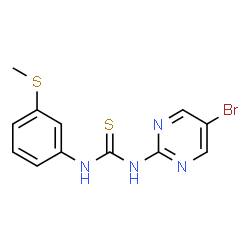 ChemSpider 2D Image | 1-(5-Bromo-2-pyrimidinyl)-3-[3-(methylsulfanyl)phenyl]thiourea | C12H11BrN4S2