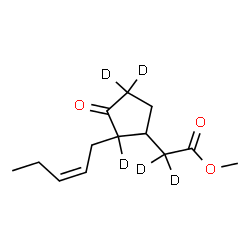 ChemSpider 2D Image | Methyl {3-oxo-2-[(2Z)-2-penten-1-yl](2,4,4-~2~H_3_)cyclopentyl}(~2~H_2_)acetate | C13H15D5O3