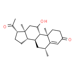 ChemSpider 2D Image | (6beta)-11-Hydroxy-6-methylpregn-4-ene-3,20-dione | C22H32O3