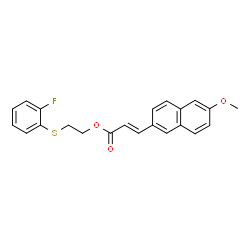 ChemSpider 2D Image | 2-[(2-Fluorophenyl)sulfanyl]ethyl (2E)-3-(6-methoxy-2-naphthyl)acrylate | C22H19FO3S