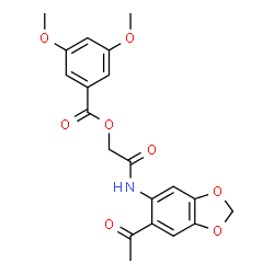ChemSpider 2D Image | 2-[(6-Acetyl-1,3-benzodioxol-5-yl)amino]-2-oxoethyl 3,5-dimethoxybenzoate | C20H19NO8