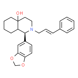 ChemSpider 2D Image | (1R)-1-(1,3-Benzodioxol-5-yl)-2-[(2E)-3-phenyl-2-propen-1-yl]octahydro-4a(2H)-isoquinolinol | C25H29NO3