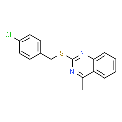 ChemSpider 2D Image | 2-[(4-Chlorobenzyl)sulfanyl]-4-methylquinazoline | C16H13ClN2S
