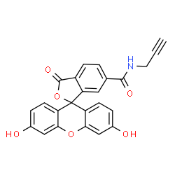 ChemSpider 2D Image | 3',6'-Dihydroxy-3-oxo-N-(2-propyn-1-yl)-3H-spiro[2-benzofuran-1,9'-xanthene]-6-carboxamide | C24H15NO6