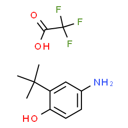 ChemSpider 2D Image | 4-Amino-2-(2-methyl-2-propanyl)phenol trifluoroacetate (1:1) | C12H16F3NO3