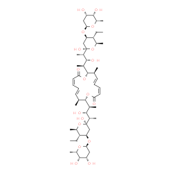 ChemSpider 2D Image | (3Z,5E,7S,8S,11Z,13E,15S,16S)-8,16-Bis{(2S,3R,4S)-4-[(2R,4R,5R,6R)-4-{[(2R,4S,5S,6S)-4,5-dihydroxy-6-methyltetrahydro-2H-pyran-2-yl]oxy}-5-ethyl-2-hydroxy-6-methyltetrahydro-2H-pyran-2-yl]-3-hydroxy-2
-pentanyl}-7,15-dimethyl-1,9-dioxacyclohexadeca-3,5,11,13-tetraene-2,10-dione (non-preferred name) | C54H88O18