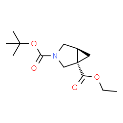 ChemSpider 2D Image | 1-Ethyl 3-(2-methyl-2-propanyl) (1S,5S)-3-azabicyclo[3.1.0]hexane-1,3-dicarboxylate | C13H21NO4