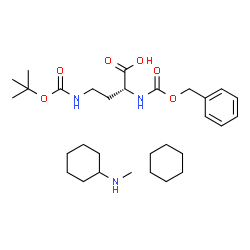 ChemSpider 2D Image | (2R)-2-(benzyloxycarbonylamino)-4-(tert-butoxycarbonylamino)butanoic acid;cyclohexane;N-methylcyclohexanamine | C30H51N3O6