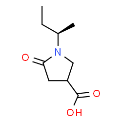 ChemSpider 2D Image | 1-[(2R)-2-Butanyl]-5-oxo-3-pyrrolidinecarboxylic acid | C9H15NO3