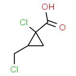 ChemSpider 2D Image | 1-Chloro-2-(chloromethyl)cyclopropanecarboxylic acid | C5H6Cl2O2
