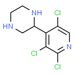 ChemSpider 2D Image | 2-(2,3,5-Trichloro-4-pyridinyl)piperazine | C9H10Cl3N3