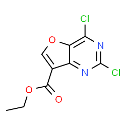 ChemSpider 2D Image | Ethyl 2,4-dichlorofuro[3,2-d]pyrimidine-7-carboxylate | C9H6Cl2N2O3