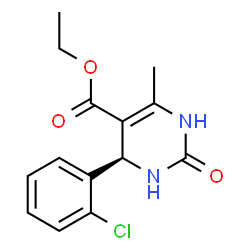 ChemSpider 2D Image | Ethyl (4R)-4-(2-chlorophenyl)-6-methyl-2-oxo-1,2,3,4-tetrahydro-5-pyrimidinecarboxylate | C14H15ClN2O3