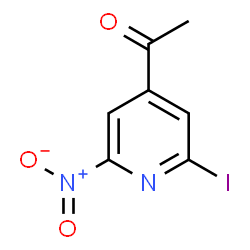 ChemSpider 2D Image | 1-(2-Iodo-6-nitro-4-pyridinyl)ethanone | C7H5IN2O3