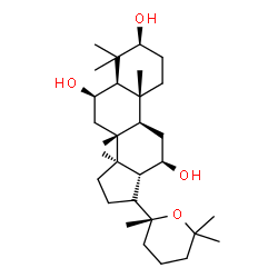 ChemSpider 2D Image | (3beta,6beta,12beta,20R)-20,25-Epoxydammarane-3,6,12-triol | C30H52O4