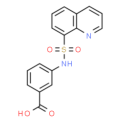 ChemSpider 2D Image | 3-[(8-Quinolinylsulfonyl)amino]benzoic acid | C16H12N2O4S