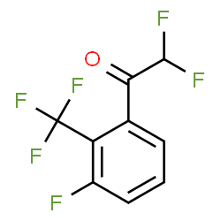 ChemSpider 2D Image | 2,2-Difluoro-1-[3-fluoro-2-(trifluoromethyl)phenyl]ethanone | C9H4F6O
