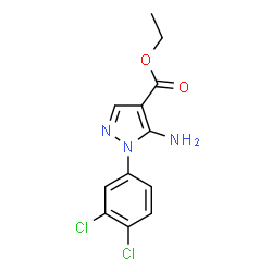 ChemSpider 2D Image | Ethyl 5-amino-1-(3,4-dichlorophenyl)-1H-pyrazole-4-carboxylate | C12H11Cl2N3O2