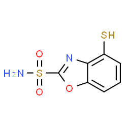 ChemSpider 2D Image | 4-Sulfanyl-1,3-benzoxazole-2-sulfonamide | C7H6N2O3S2