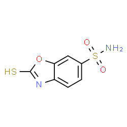 ChemSpider 2D Image | 2-Sulfanyl-1,3-benzoxazole-6-sulfonamide | C7H6N2O3S2