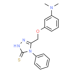 ChemSpider 2D Image | 5-{[3-(dimethylamino)phenoxy]methyl}-4-phenyl-4H-1,2,4-triazol-3-yl hydrosulfide | C17H18N4OS
