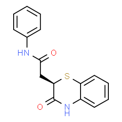 ChemSpider 2D Image | 2-[(2R)-3-Oxo-3,4-dihydro-2H-1,4-benzothiazin-2-yl]-N-phenylacetamide | C16H14N2O2S