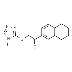 ChemSpider 2D Image | 2-[(4-Methyl-4H-1,2,4-triazol-3-yl)sulfanyl]-1-(5,6,7,8-tetrahydro-2-naphthalenyl)ethanone | C15H17N3OS