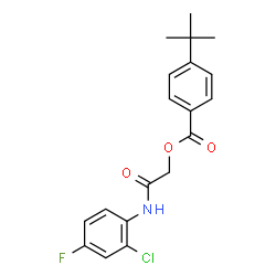 ChemSpider 2D Image | 2-[(2-Chloro-4-fluorophenyl)amino]-2-oxoethyl 4-(2-methyl-2-propanyl)benzoate | C19H19ClFNO3
