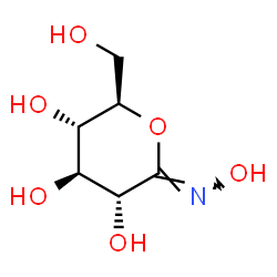 ChemSpider 2D Image | (2Z,3R,4S,5S,6R)-2-(Hydroxyimino)-6-(hydroxymethyl)tetrahydro-2H-pyran-3,4,5-triol (non-preferred name) | C6H11NO6