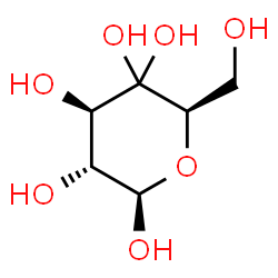 ChemSpider 2D Image | (2R,3R,4R,6R)-6-(Hydroxymethyl)dihydro-2H-pyran-2,3,4,5,5(6H)-pentol (non-preferred name) | C6H12O7