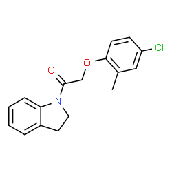 ChemSpider 2D Image | 2-(4-Chloro-2-methyl-phenoxy)-1-(2,3-dihydro-indol-1-yl)-ethanone | C17H16ClNO2